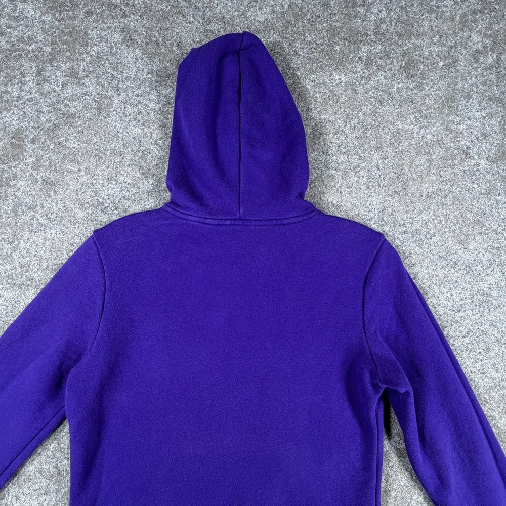 Adidas Hoodie Womens Small Purple Graphic Print Fleece Lined Rib Trim Athleisure - Picture 4 of 15